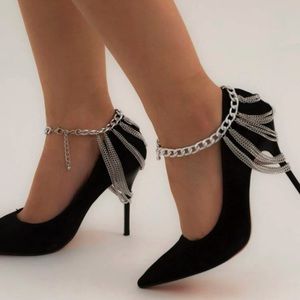 Silver Chain Ankle Jewelry For Heels